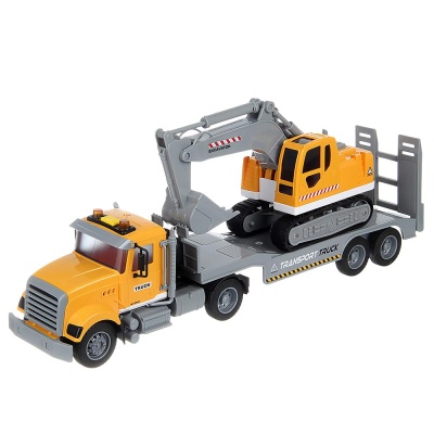 Автотрейлер с экскаватором инерционный свет звук Veld Co 135122 1